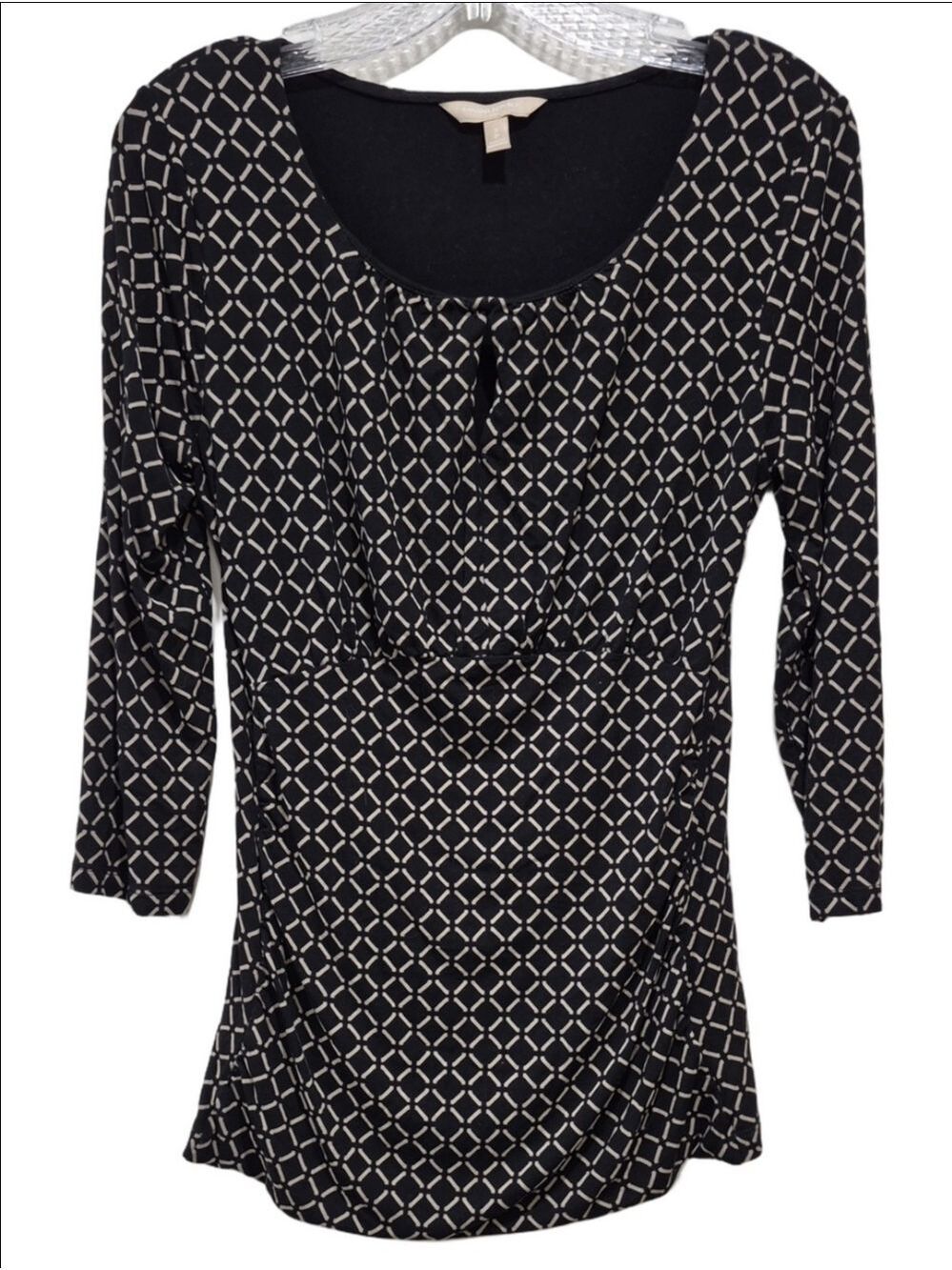 Banana Republic Geometric Micro-Diamond Ruched Empire Tunic Dress - SP